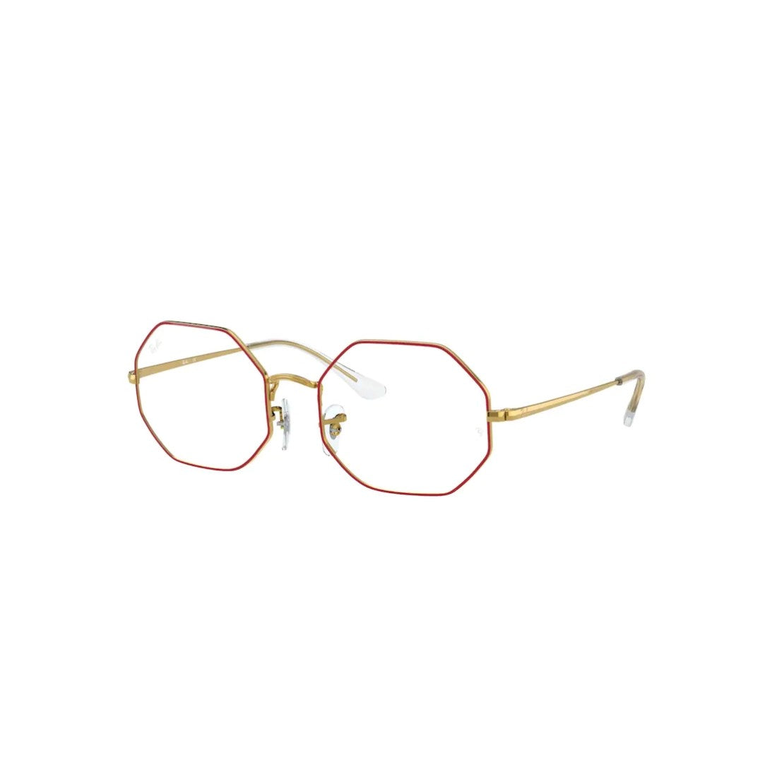 Óculos de Grau Ray-Ban Octagon 0RX1972V 3106 54 Metal Dourado e Vermelho