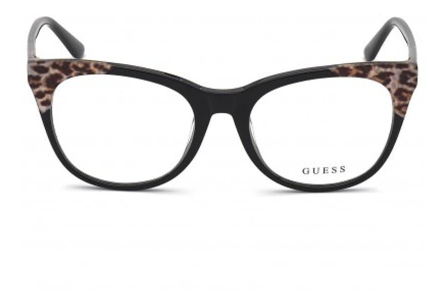 Óculos Armação Guess Gu2819 001 Feminino Gatinho Preto