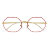 Óculos de Grau Ray-Ban Octagon 0RX1972V 3106 54 Metal Dourado e Vermelho